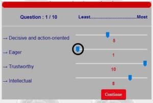 Profile Questionnaire Insight Least option